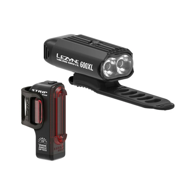 Lezyne Micro Drive 600XL / Strip Pair Black / Black 3 Lezyne Micro Drive 600XL / Strip Pair Black / Black