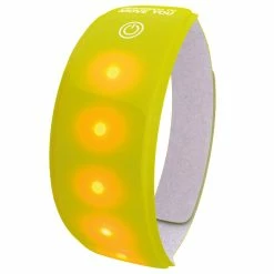 WOWOW Arm-/Beinband, LIGHTBAND, 3M Reflektierend, 5 LED's, Wasserbest&auml;ndig, Gelb